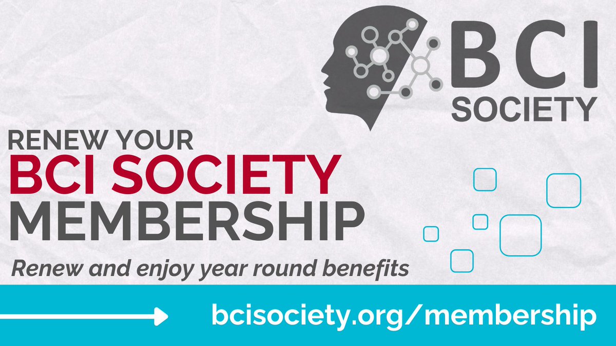 Join or renew your #BCISociety membership now and become part of a worldwide network of experts dedicated to advancing research in Brain Computer Interfaces! Visit bcisociety.org/membership/ to join or renew today!