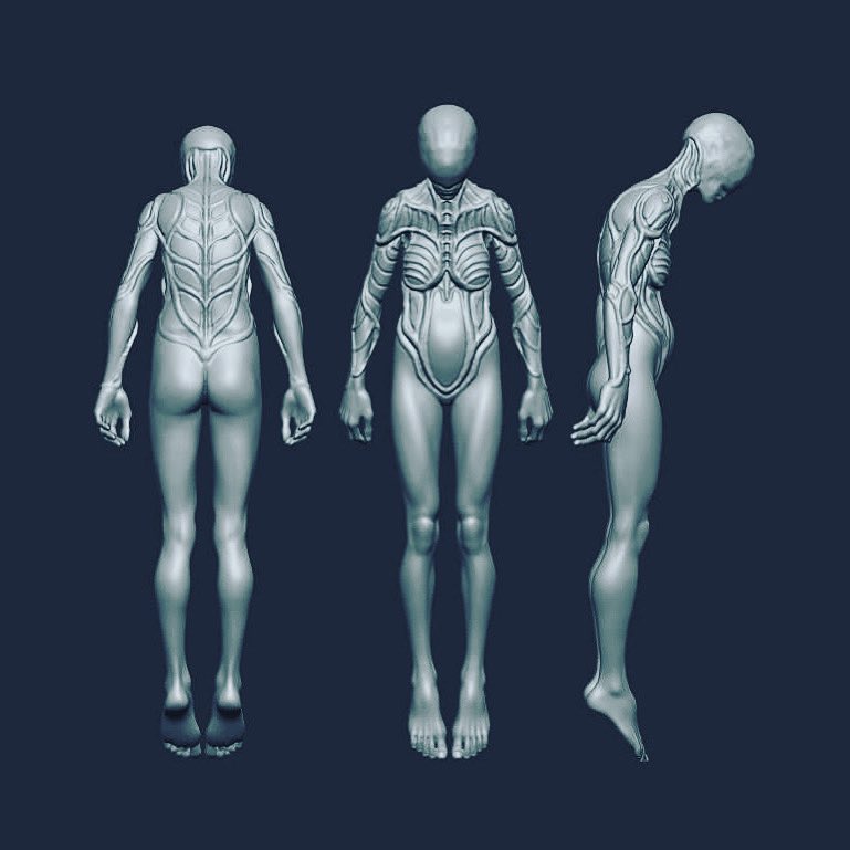 Today’s sculpt progress #art #artwork #digitalart #zbrush #zbrushcore #daz3d #sculpt #3dart #creaturedesign #xenomorph #hrgiger #biomech #woman #figure #wip #sneakpeek #kirenbagchee #kirenindigital