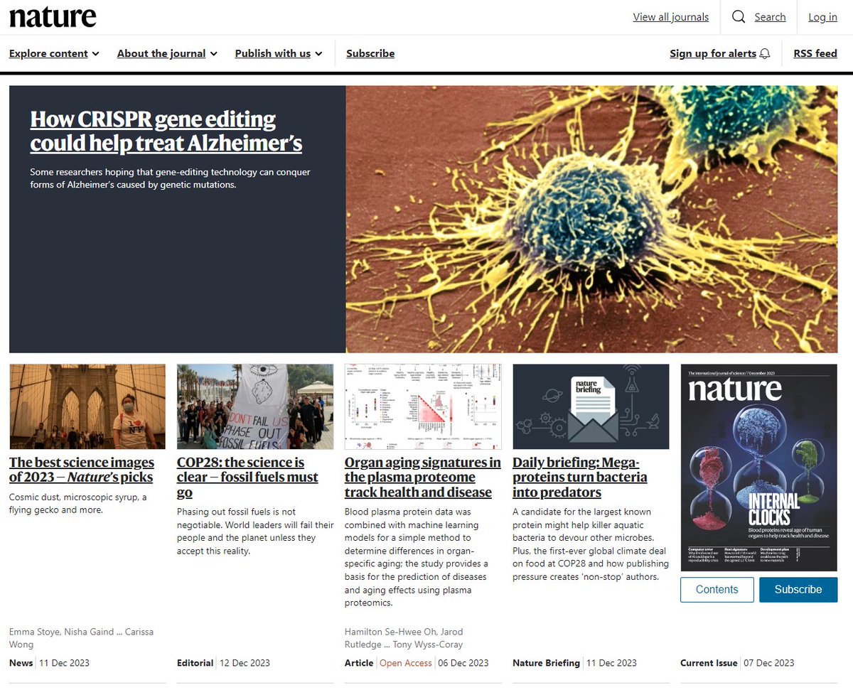 #CRISPR #Alzheimer on front page @Nature today 👀👀: nature.com/articles/d4158…