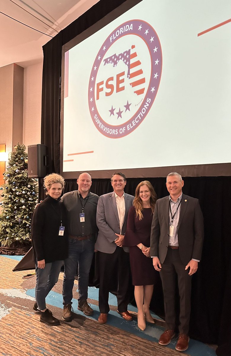 Goodbye ‘23, Hello ‘24! @VotePinellas, @PascoSOE, SOS @CordByrd, @MDCElections & FSE President @SarasotaVotes are ready for you! Thanks to Florida’s Supervisors of Elections & @FLSecofState for collaboration at our annual conference. #YourVoiceYourVote