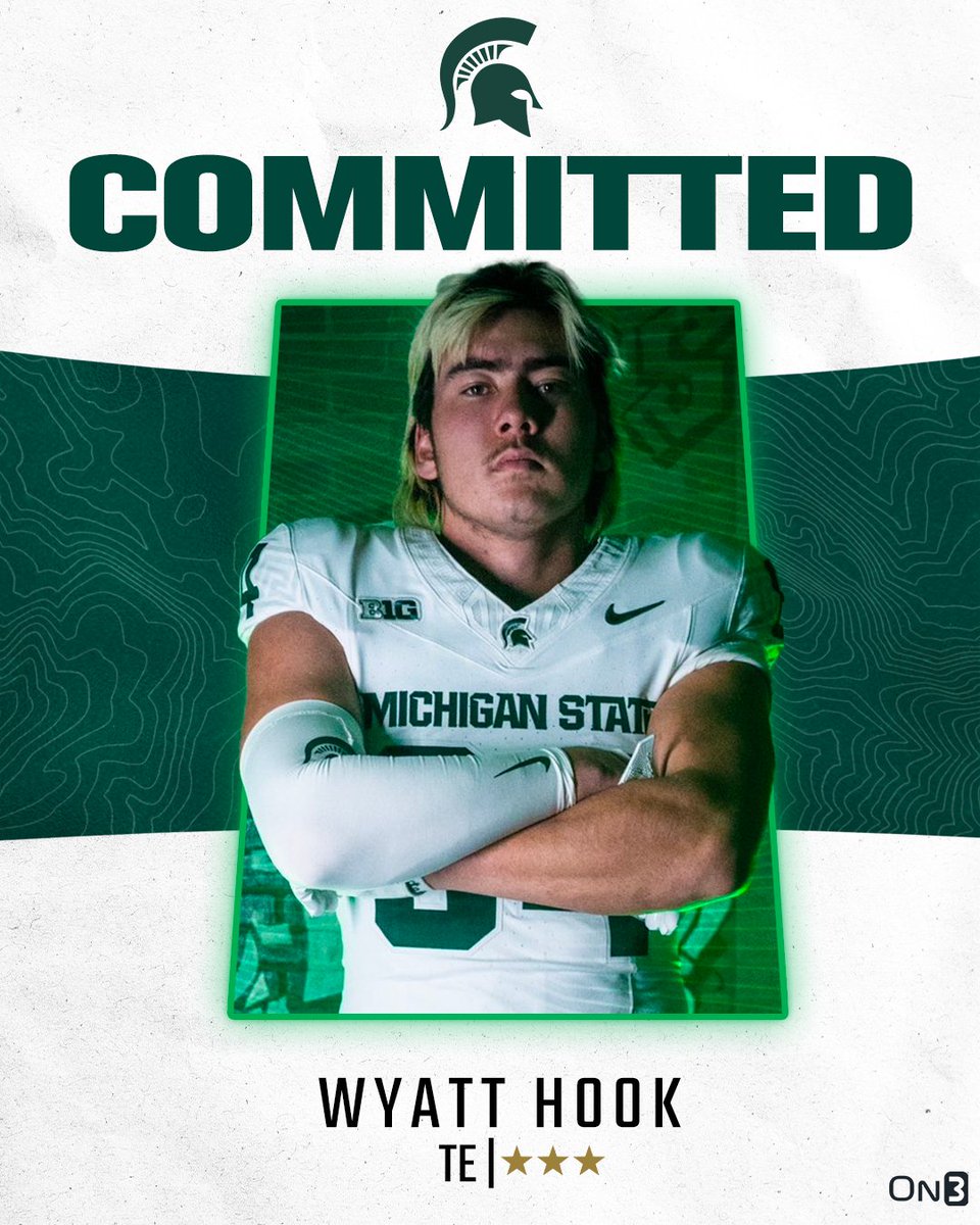 ‼️ BREAKING ‼️

Michigan State lands a commitment from 2024 3⭐️ tight end Wyatt Hook
 
(FREE): on3.com/teams/michigan…