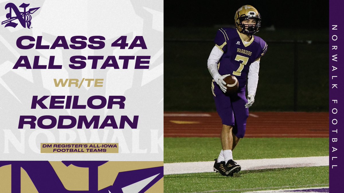Congratulations to Keilor Rodman on being selected Class 4A All-State by the DM Register! 

#Warriors⚔️