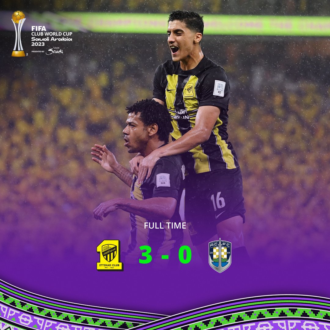 FIFAWorldCup's tweet photo. A solid display in front of a sensational crowd. 🤩

@Ittihad are through to the next round of the #ClubWC! 👏