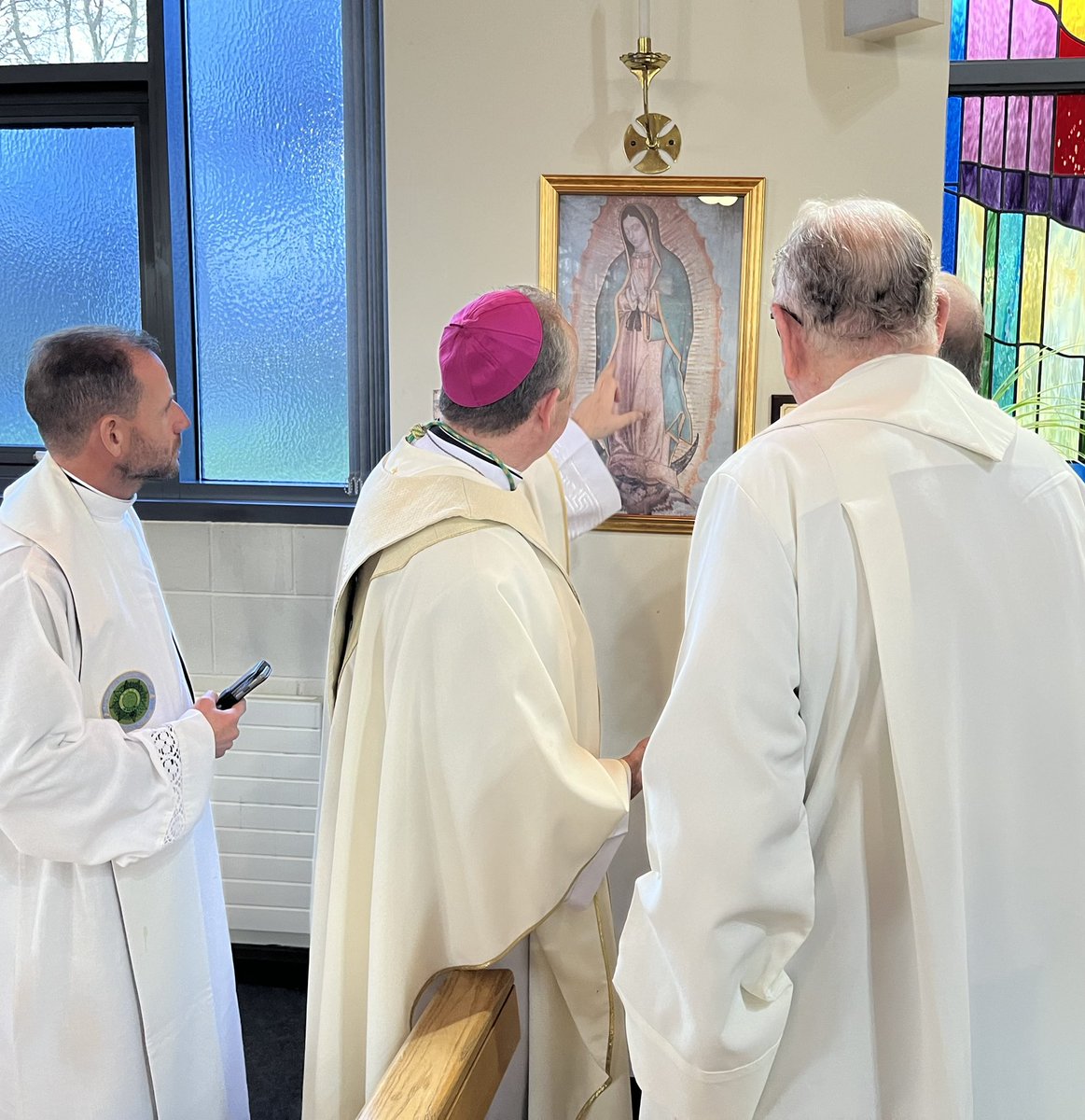 ArchbishopEamon's tweet photo. At the 1st anniversary Mass for Private Sean Rooney I blessed, at his grandad’s request, an image of #OurLadyOfGuadalupe 

My Homily below homily explains why….RIP⬇️
https://t.co/Pg33C1Yw2U… https://t.co/bbeWPp6uk7