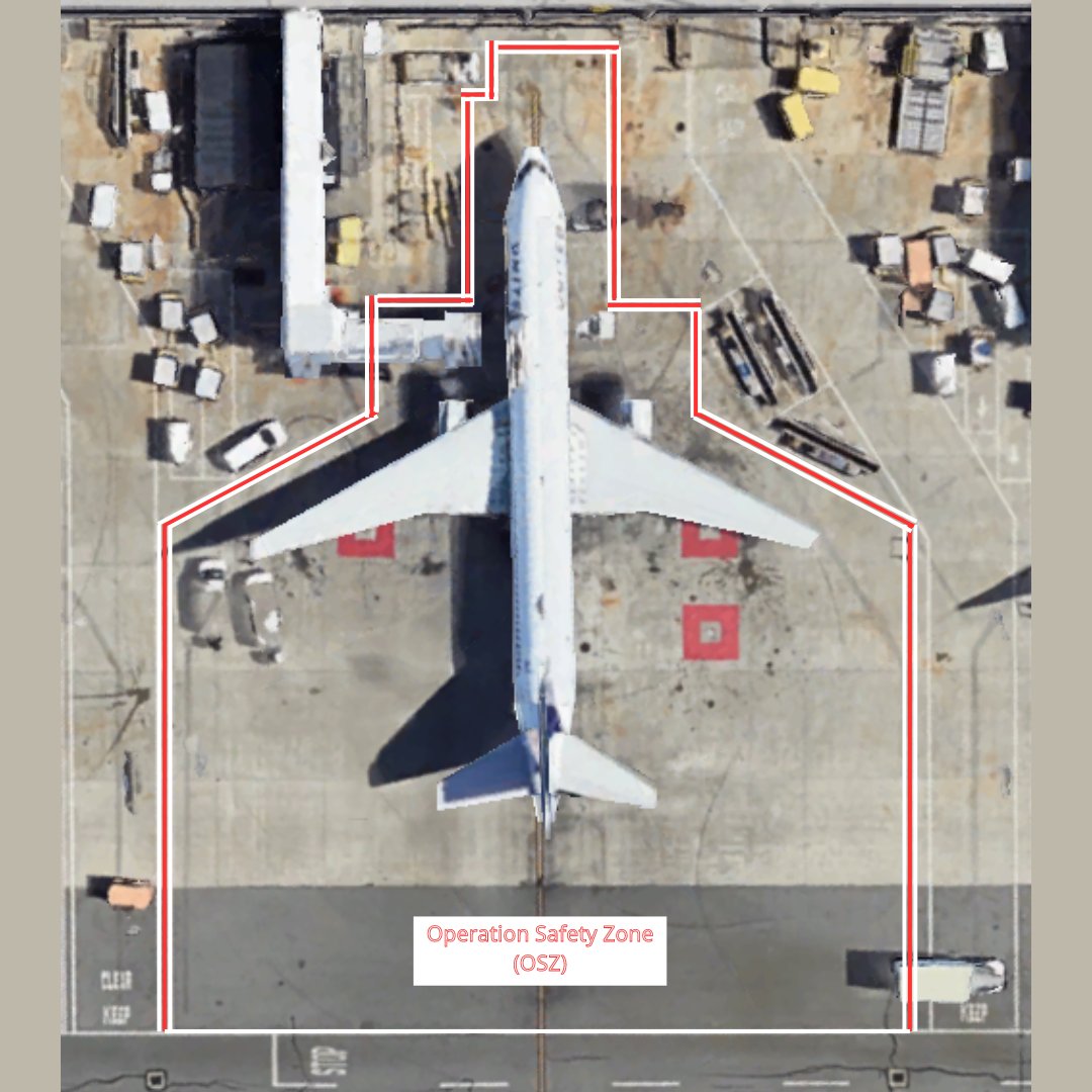 🛑Check your brakes at a #safetystop🛑 Where do you safety-stop at? Before driving into the OSZ. If you are a beltloader, stop again 3👣away from the aircraft to adjust position and height. If you are a jetbridge, stop 5👣away from the aircraft to align and check for damages.