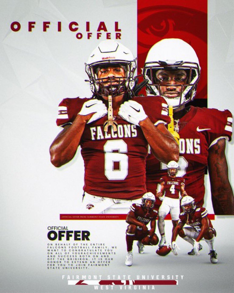ejhendrix75 (@ejhendrix75) on Twitter photo I would like to announce that I have received my first official offer to play for <a href="/FairmontStateFB/">Fairmont State Football</a> thank you coach <a href="/Coach_QWilson/">Quincy Wilson</a>
<a href="/coachdavewalker/">David Walker</a> <a href="/MburgFootball/">Martinsburg Bulldog Football</a> <a href="/RecruitMHSFB/">Martinsburg High School Football Recruiting Page</a> I would like to announce that I have received my first official offer to play for <a href="/FairmontStateFB/">Fairmont State Football</a> thank you coach <a href="/Coach_QWilson/">Quincy Wilson</a>
<a href="/coachdavewalker/">David Walker</a> <a href="/MburgFootball/">Martinsburg Bulldog Football</a> <a href="/RecruitMHSFB/">Martinsburg High School Football Recruiting Page</a>