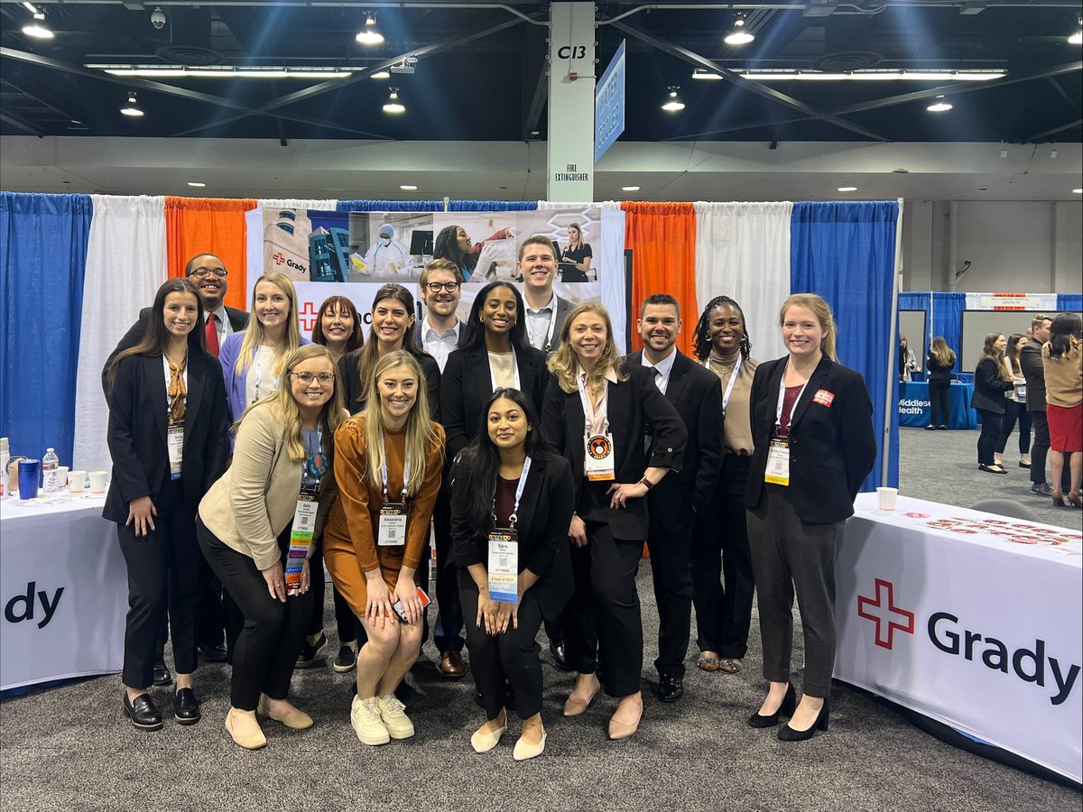 Grady Pharmacy Residents made the most of the <a href="/ASHPOfficial/">ASHP</a> Midyear Clinical Meeting. Join us for another virtual residency showcase Dec. 14. Perfect time to learn about Grady and our #PharmRes program. Visit our virtual booth! #TwitterRX  bit.ly/47ULHDD