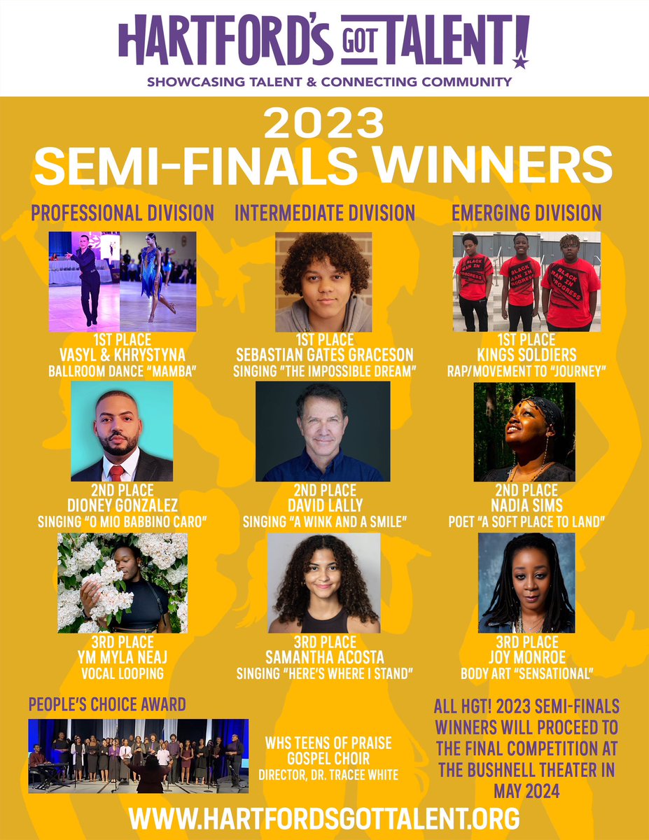 Congratulations to all of the Hartford’s Got Talent! finalists! What’s next? These acts will be working hard to prepare for the HGT Finale at the Bushnell Theater. Stay tuned for clips from their awesome performances!