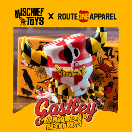 routeoneapparel's tweet photo. #mischieftoys x #routeoneapparel collab: Maryland Gastley drops TODAY at 4:00 PM only at https://t.co/dCNGlqeCzy! #wehunttogether #marylandpride https://t.co/I2GkSJzBio