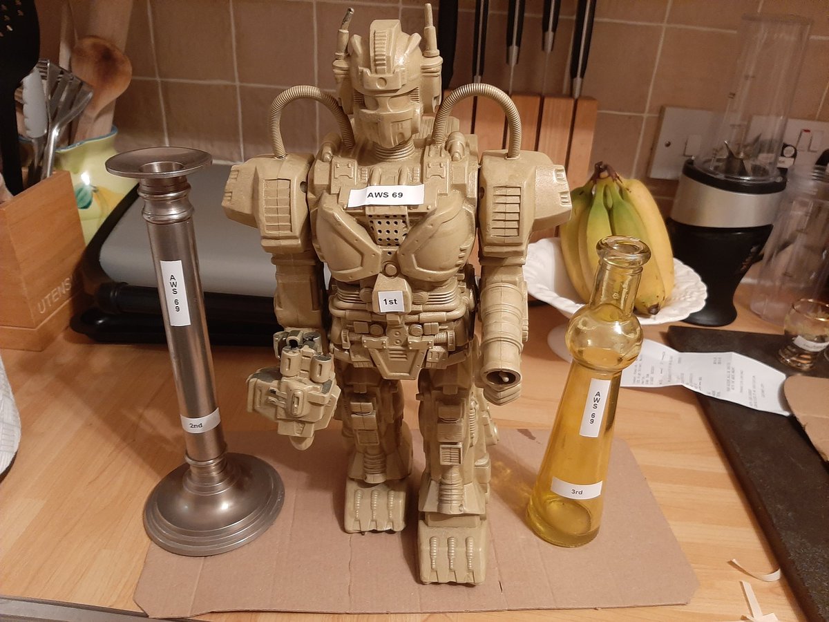 EliGumble's tweet photo. @RW_History AWS 69 was a few weeks ago and I was in charge of sourcing the trophies. Usually we get someone to 3d print or machine some but we weren't able to sort that so 2 days before the event, I had to rush to a charity shop: https://t.co/UsYqLGiZ3N