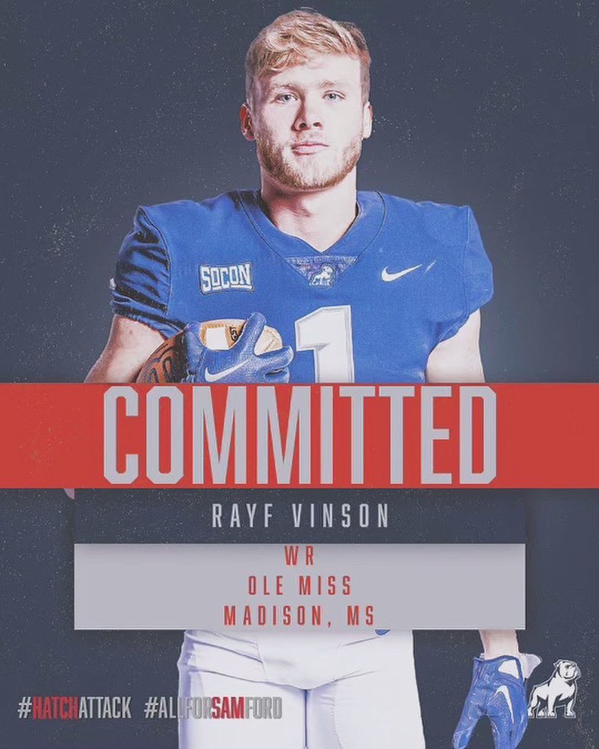 🏈 MRA grad and Ole Miss WR/S Rayf Vinson has committed to Samford

Photo by @RayfVinson