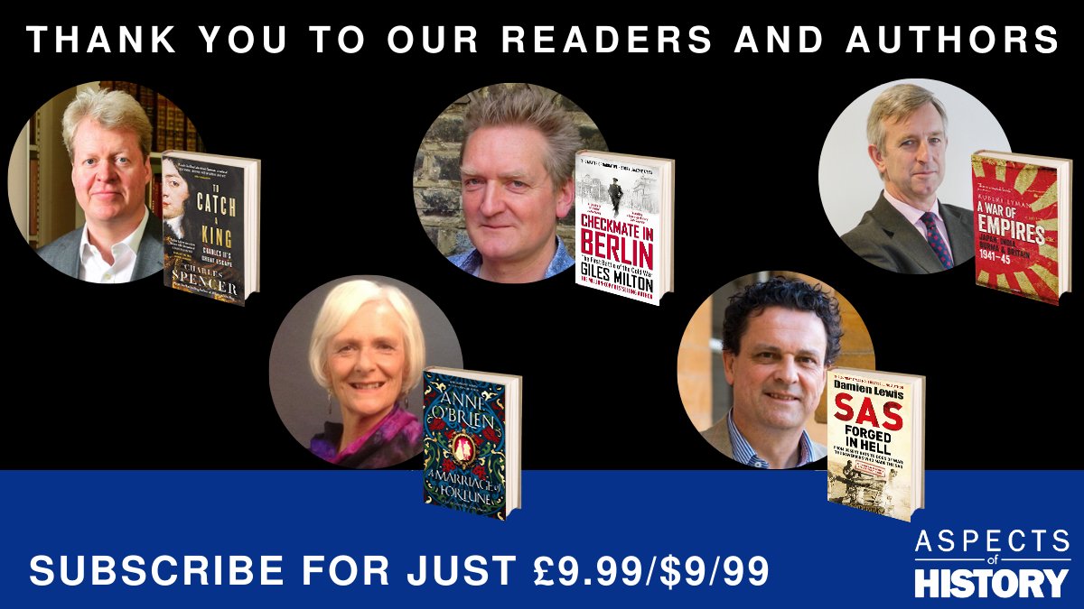 AspectsHistory's tweet photo. Happy third birthday to us.
Thank you to our readers and authors
Featuring @cspencer1508 @GilesMilton1
@robert_lyman @anne_obrien @authordlewis
Subscribe and support for just £9.99
https://t.co/kvjjjs6kaY
We love helping to promote history
#aspectsofhistoryday #authorrt https://t.co/8XiFVdqhWD