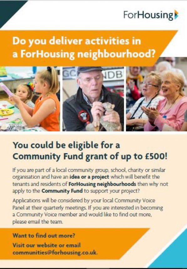 ⁉️Need £500 to support an activity or brilliant idea that will benefit people & communities living in Stockbridge, ⁉️😆 Then apply to @forhousing community fund!! More details on here to apply here🤩🙌 forhousing.co.uk/my-area-knowsl… Deadline 1st Friday each month