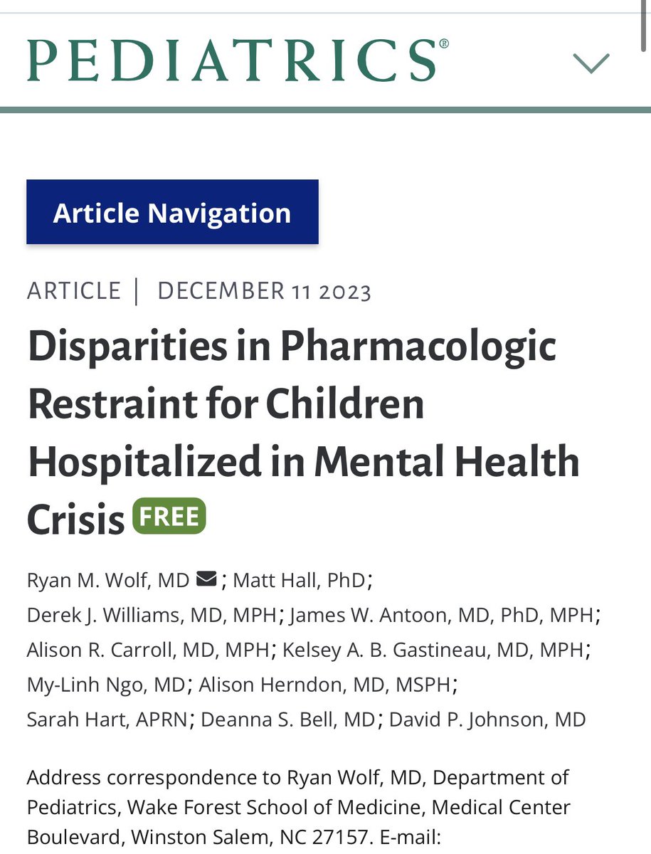 Congrats to our most recent @VUMCChildrenPHM fellowship grad @pedsdocwolf for publishing this very important topic in @aap_peds!! tinyurl.com/22sp4zyd