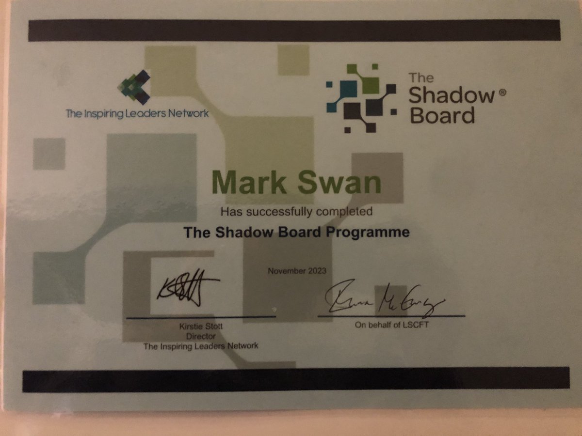 Never to old for a certificate… thank you to <a href="/UK_ILN/">The Inspiring Leaders Network UK</a> for really comprehensive and motivating programme, can’t advocate enough for how valuable this experience was 🤙 Congratulations to all colleagues on cohort 1 <a href="/LSCftImprove/">We Are LSCft Improvement</a>