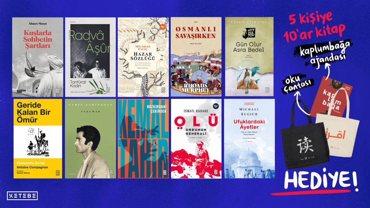 #Çekiliş

X’te 50 bin olduk! | Bu vesileyle, bu tweet’i RT edip hesabımızı takip eden 5 takipçimize 10 kitap, 1 Kaplumbağa Ajandası ve 1 Oku Çantası’ndan oluşan seti hediye ediyoruz.
