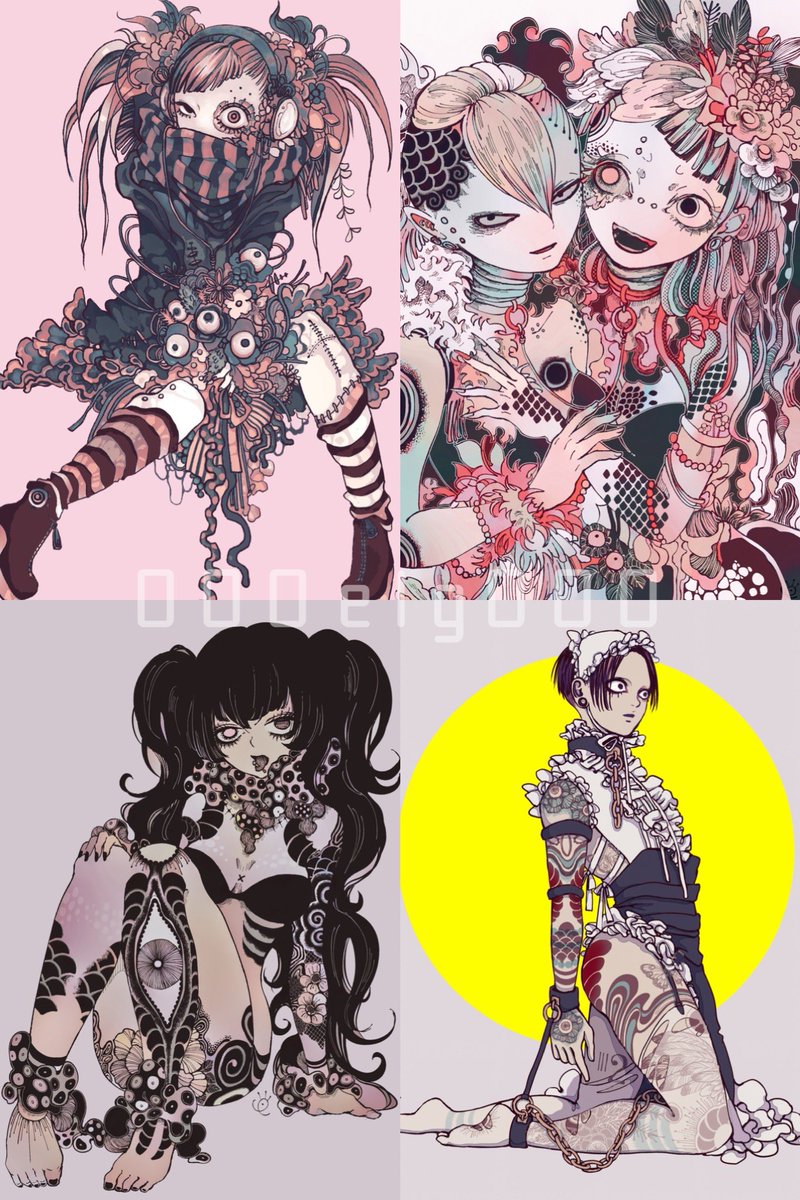 #今年も残りわずかなので今年一番伸びた絵を貼る
この4枚が特に沢山反応頂けた気がしました…有難うございます🙏✨