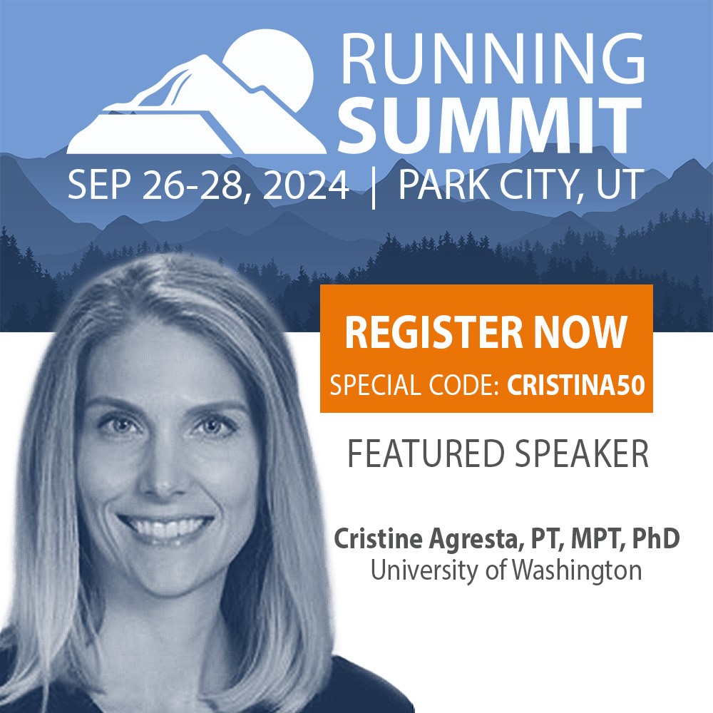 UW DPT's Dr. Cristine Agresta is one of the featured speakers at the upcoming 2024 Running Summit in Park City, Utah. Use the posted special offer code (CRISTINA50) for registration to any PTs or health care professions that would like to join!