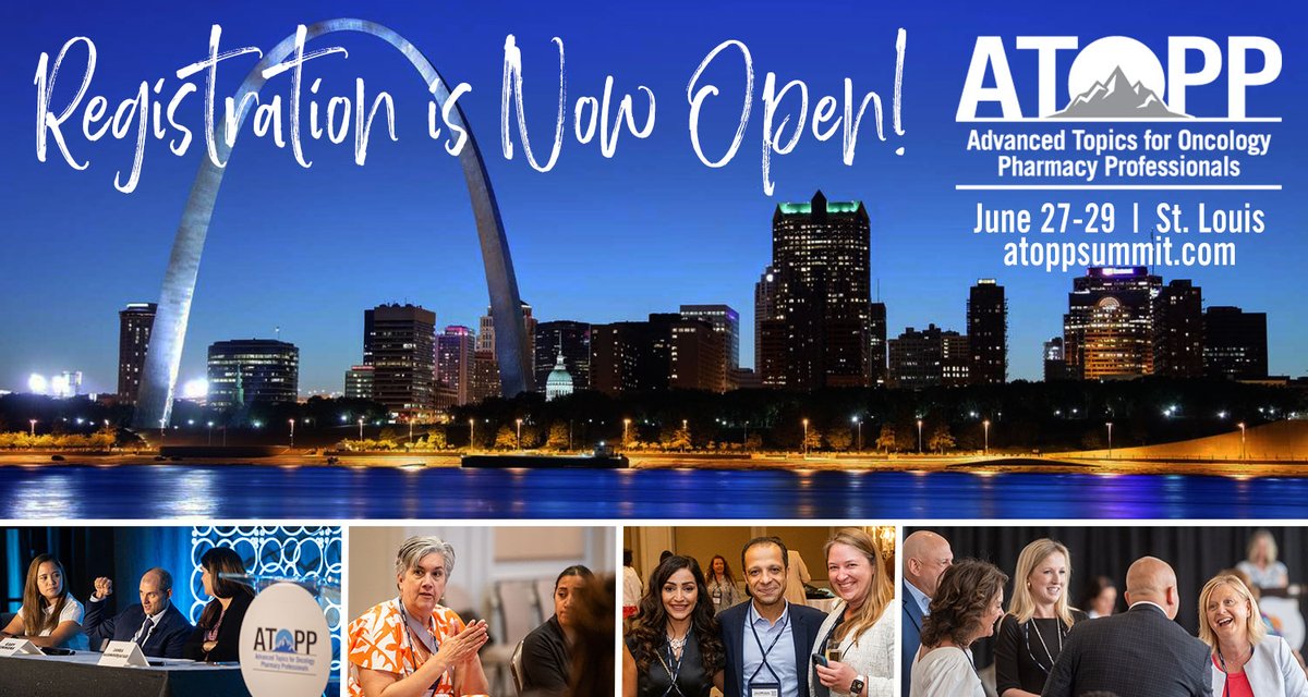 Registration is OPEN for the #ATOPPSummit in St. Louis this June! Join us for a dynamic exchange of ideas, problem-solving sessions, and networking opportunities. Visit atoppsummit.com to register! #oncopharm #TwitteRx