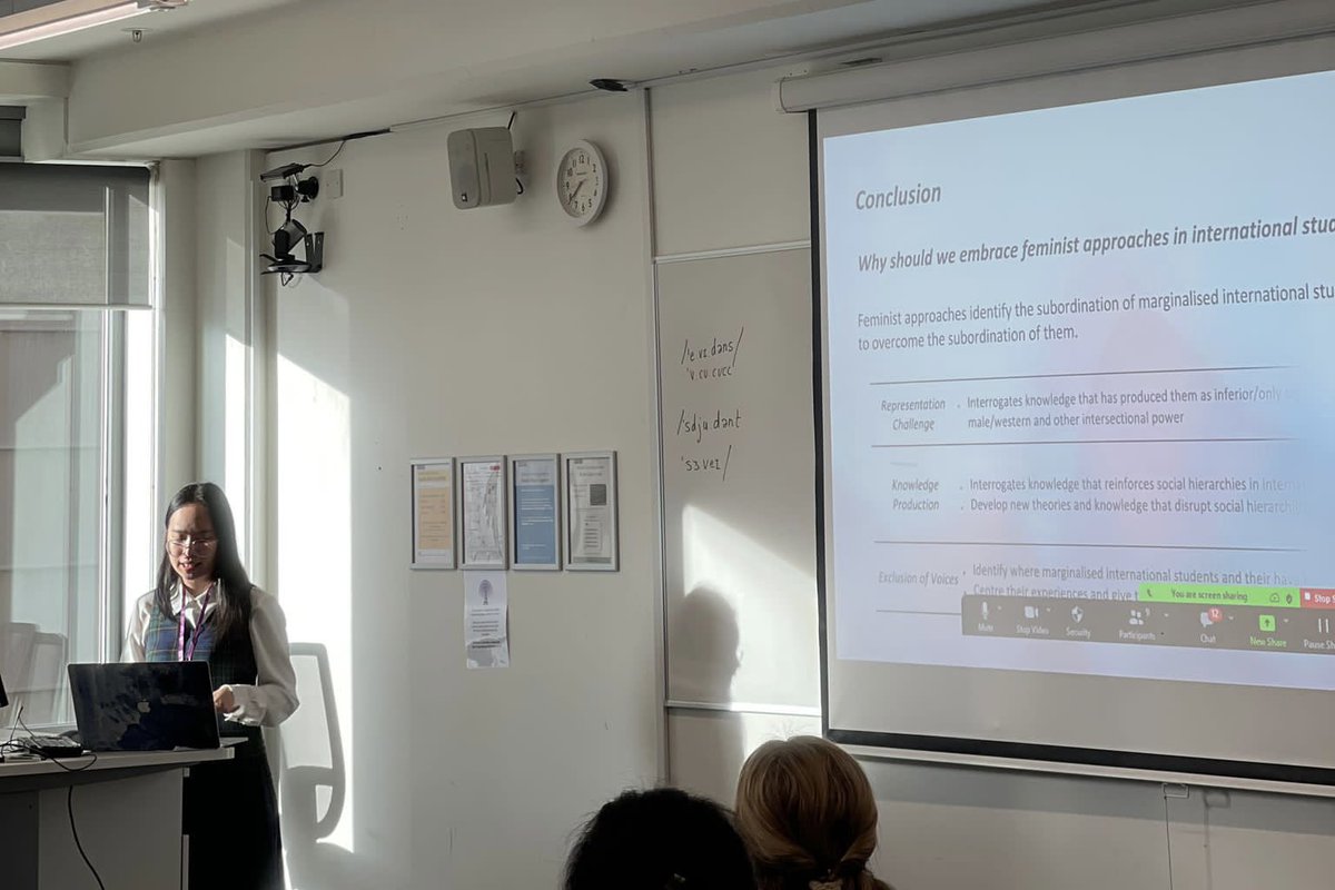 Grateful for the opportunity to share insights on feminist approaches in the Research with International Student Conference #RIS23 at University of Manchester today. Amazing conference and people!