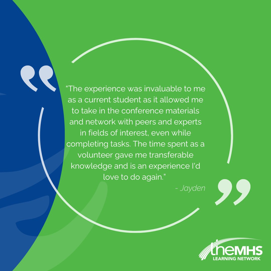 Did you know that TheMHS provides student volunteer opportunities at our events? This is an incredible opportunity for students to complete any course requirements and create valuable connections in the industry. 

#TheMHSLearningNetwork #TheMHS #TheMHSForum2024 #volunteer