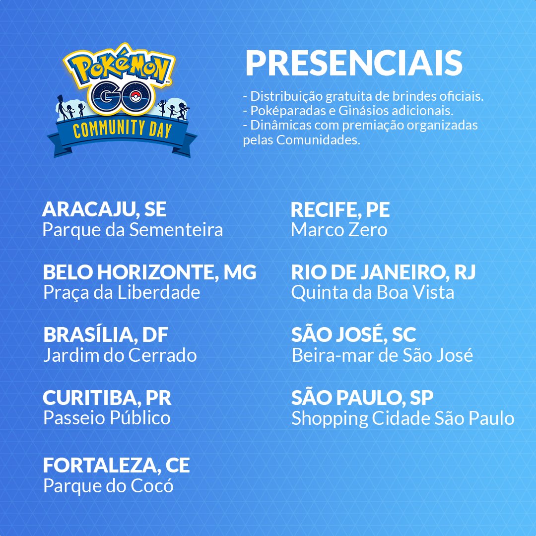 Pokémon GO BR - Um momento mágico espera por nós! Tudo pronto para a  brincadeira e diversão. Alguns Pokémon dos tipos Planta e Fada presente nos  eventos do #PokemonGOFest de Osaka e