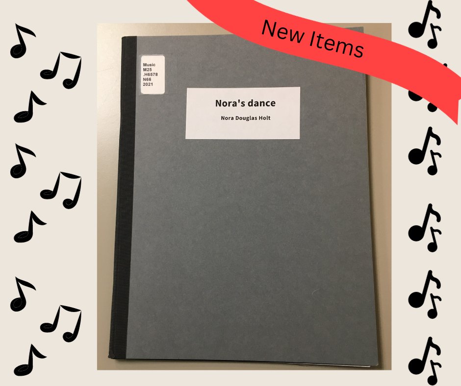 Check out our new items! Nora's Dance is composed by local musician, Nora Holt. She was born in KC, KS in 1885, and earned her bachelor's degree at Western University in Quindaro, KS. Nora's dance : for piano / Nora Douglas Holt ; edited by Lora Downes. M25.H6578 N66 2021