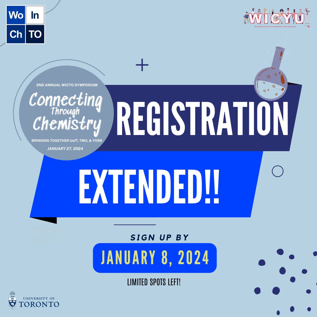 Our 2nd ANNUAL Symposium registration has been EXTENDED to January 8th! Limited spots are available so sign up today! It'll be a great day filled with professional development opportunities, networking and research communication. For more info check out: eventbrite.ca/e/2nd-annual-w…