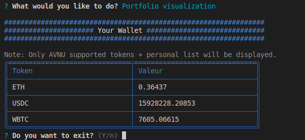 SymbOnStark's tweet photo. Small update on #ShellOnStark, you can now consult your wallet directly from your terminal.
Currently, all @avnu_fi tokens are supported and you can easily add more manually ๐
#starknet #avnu #Shell
https://t.co/CbwTNa3JJ9 https://t.co/SwajHTARk2