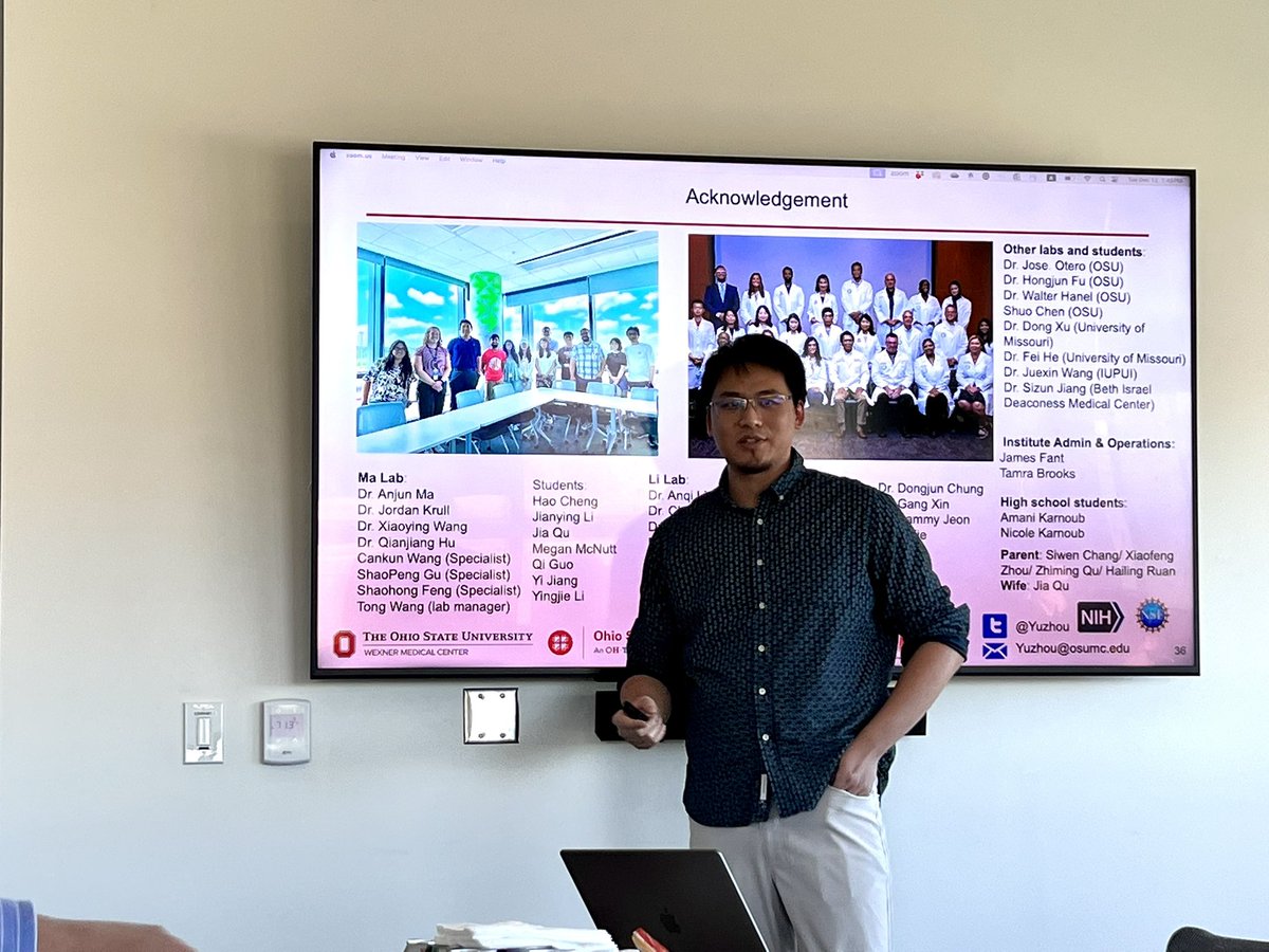 The joint mentoring effort by @QinMaBMBL and myself has borne fruit - can’t be prouder to see @Yuzhou_Chang successfully defend his PhD thesis with flying colors. #Immuno_informatics @OhioStatePIIO