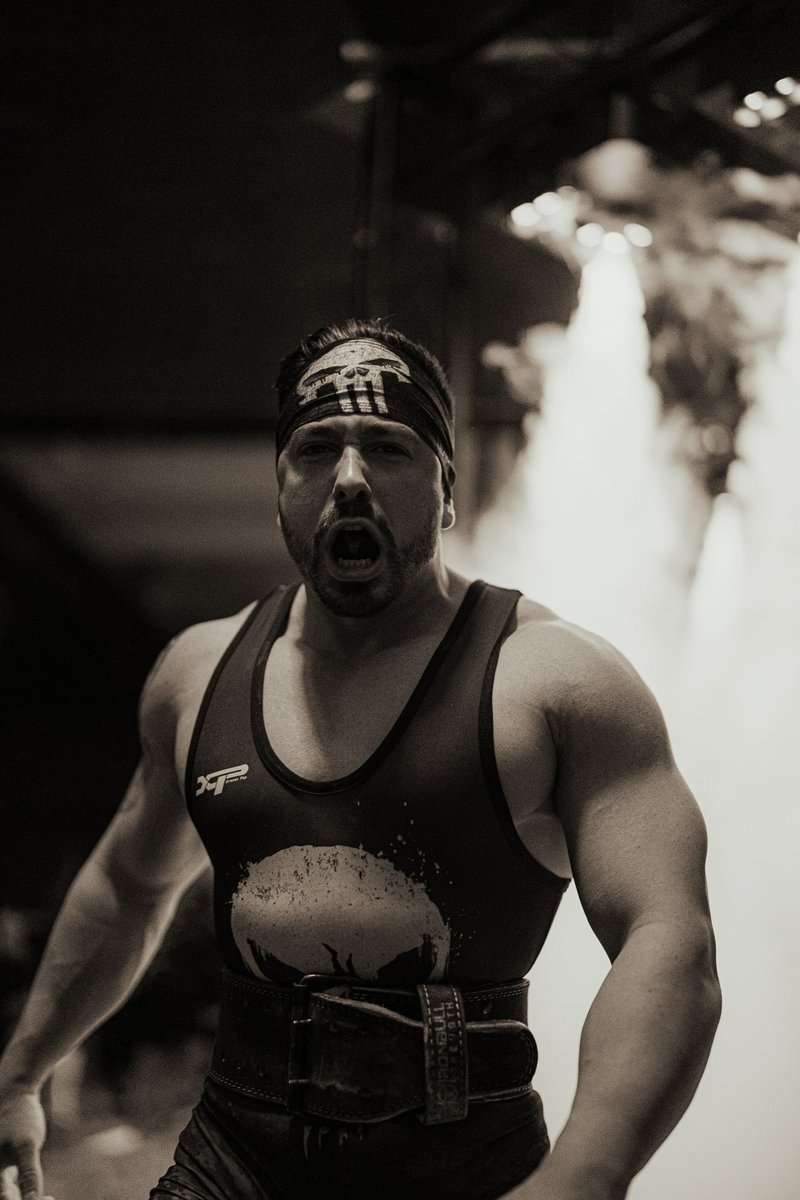 AddyFitness's tweet photo. Beware, the punisher has returned. 
Some dope pics from my competition this past weekend, video edit coming soon. 

12/9 Powerlifting meet 
76kg (168lbs BW) 
Squat - 507lbs
Bench - 358lbs
Deadlift - 563lbs
1,423lbs Total / 452 DOTS Score. https://t.co/Myrr7jhTsk