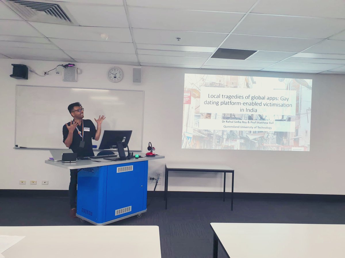 rsinharoy's tweet photo. I had a great time presenting my work at the Law, Literature and Humanities Association of Australasia 2023 Conference (Dues ex machina) under the theme ‘decolonising tech’. #lawlithum supported by @qutlaw @HumTechLaw_QUT. https://t.co/ZhwpR9i3lu