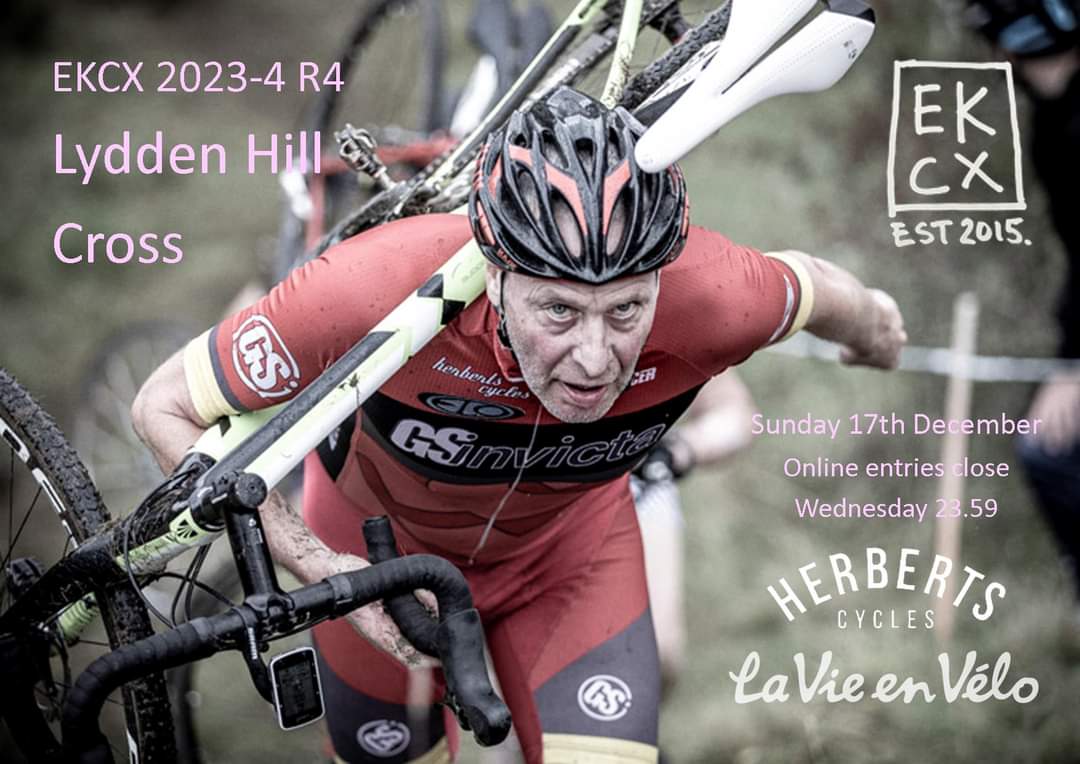 Wishing you all a very Happy Crossmas!!!

Online entries for <a href="/EastKentCX/">East Kent Cyclo Cross</a>  2023-4 round 4 #LyddenHillCross at the historic <a href="/LyddenHill/">Lydden Hill Race Circuit</a> Circuit close at 23.59 tomorrow night! Then entry on the day only.

Supported by La Vie en Vélo and <a href="/herbertscycles/">herberts cycles</a> 

Photo credit David Oxberry