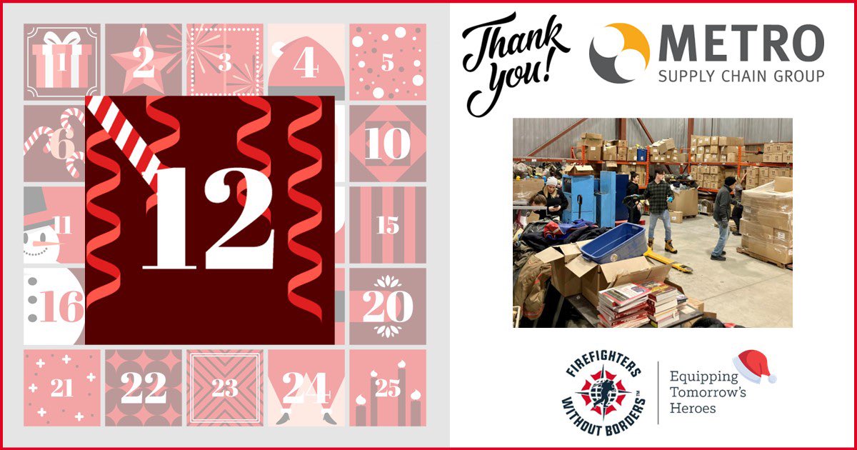 Day 12 FWB Countdown: Thank you to our long time partner Metro Supply Chain Group for your continued support for our warehouse space and first-class logistics support for all of our projects around the world. You are an integral part of our operations!