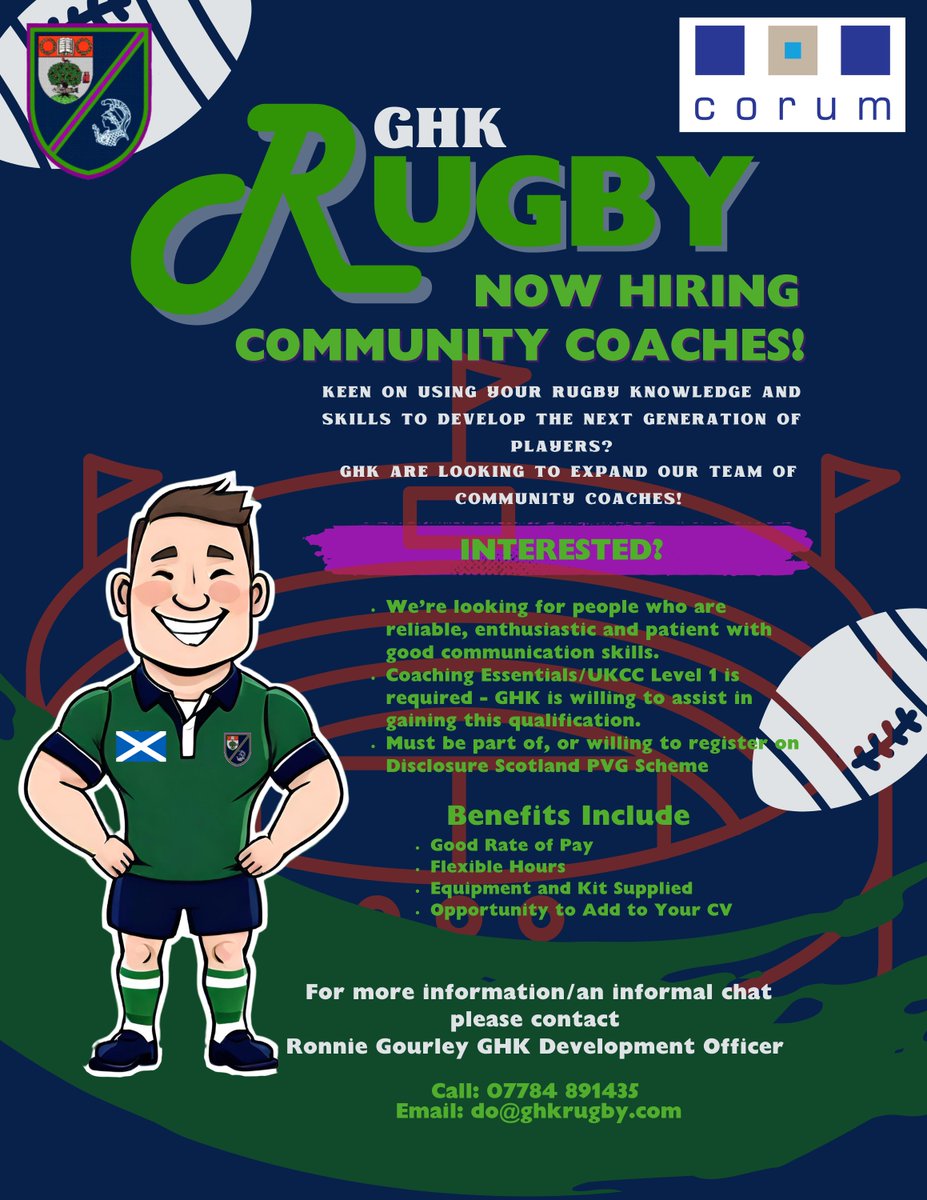 Great opportunity to join our Community Coaching Team. Full info below:
