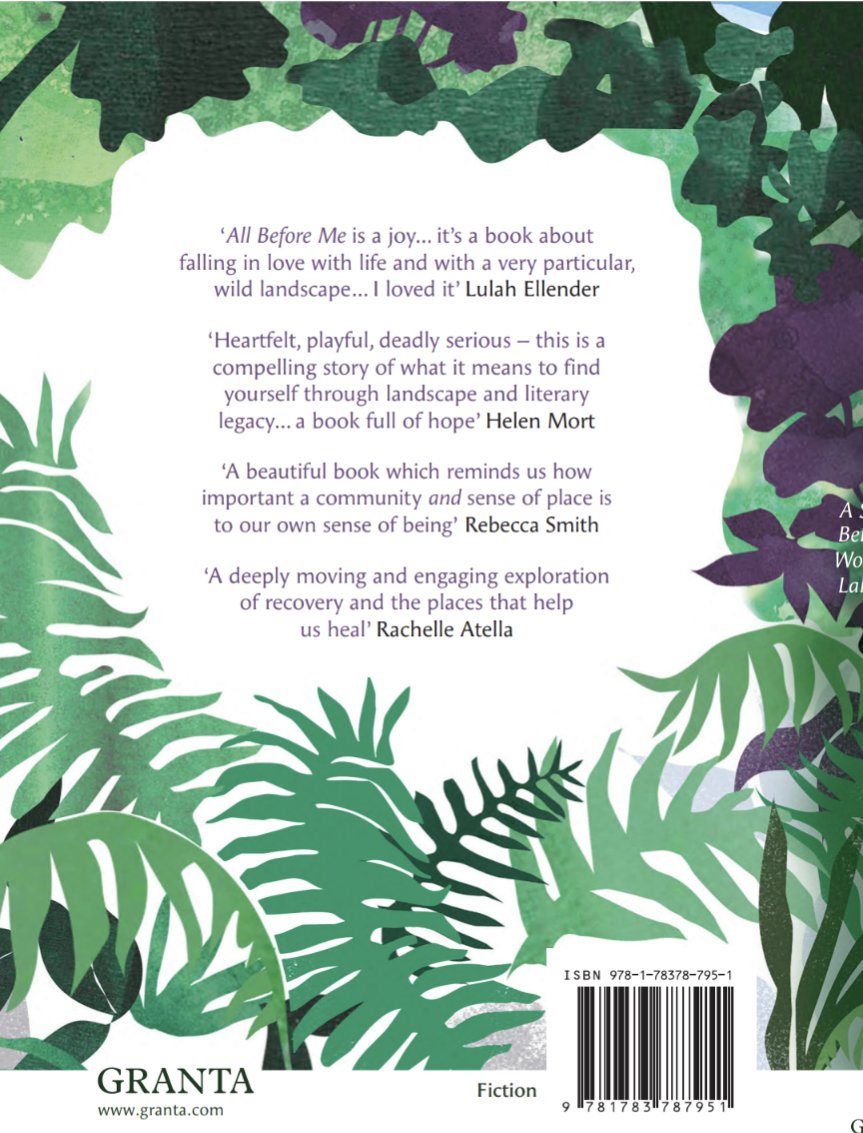 Sneak peek at the back cover of All Before Me, due for publication in March 2024: huge thanks to @LulahEllender @HelenMort @beckorio and @rachelle_ata, and if you want a copy pre-order here: granta.com/products/all-b… #LakeDistrict #books