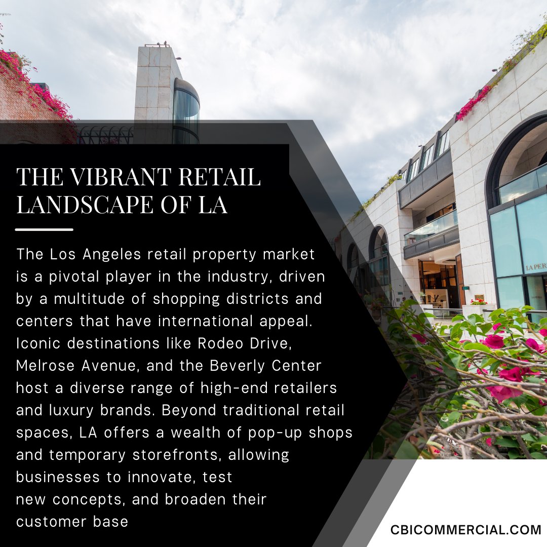 Dive into the heart of LA's retail paradise! 🌟 From the luxe lanes of Rodeo Drive to the chic boutiques of Melrose Avenue, LA's retail market is a mosaic of style and innovation. #LARetail #ShoppingDistrict #LuxuryBrands