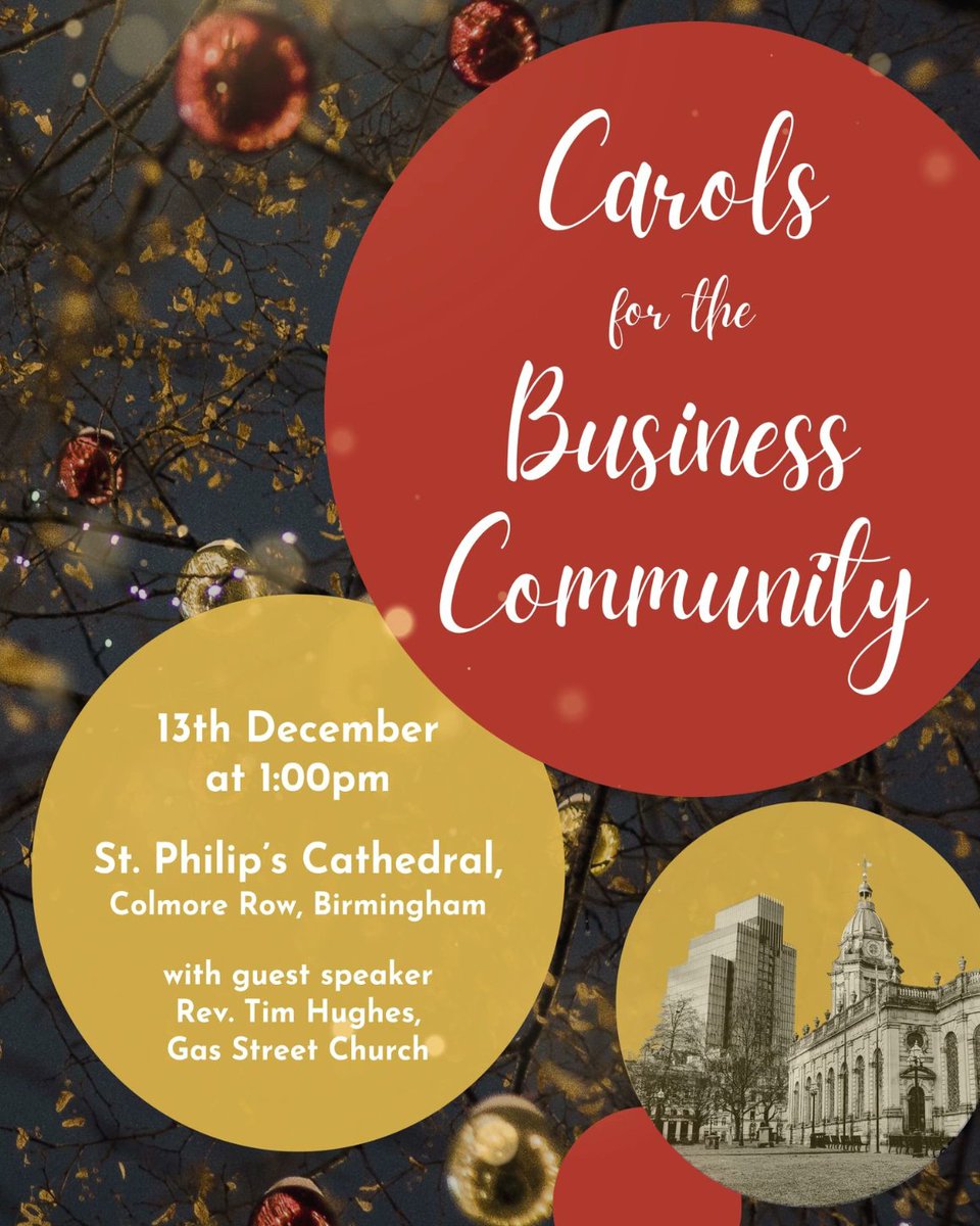 ChaplaincyPlus's tweet image. Just hours to go to our annual Carols for the Business Community! Will we see YOU there?
#Christiansinbusiness #christiansinbirmingham #Christmasinbirmingham