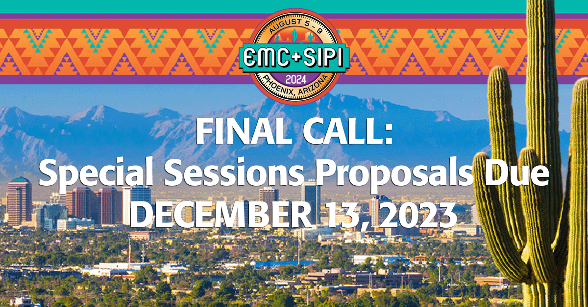 #IEEE_ESP24 • Final Call for Submissions 📑📣

Submit your Special Session Proposals for the 2024 IEEE EMC+SIPI by tomorrow, Wed, Dec 13!

Traditional and Special Session Paper submissions are due Mon, Jan 8, 2024. Learn more: conta.cc/486PLR1

#emc #sipi #callforpapers