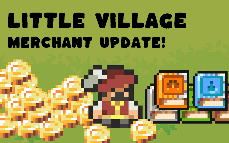 AndyCreates's tweet photo. Merchants will be coming to Little Village on 12/21! 

Sell excess resources to gain gold, and spend gold on books that massively boost level up speeds! https://t.co/yn3vE838J5