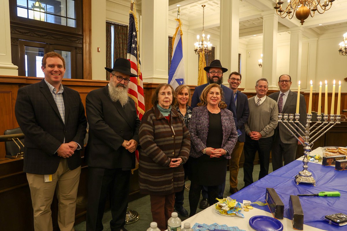 On the 5th day of Hanukkah, members of the NJ-Israel Commission came together to light the menorah at the State House. A little bit of light dispels a lot of darkness. Special thanks to @ChabadHouseNJ. Chag Sameach!