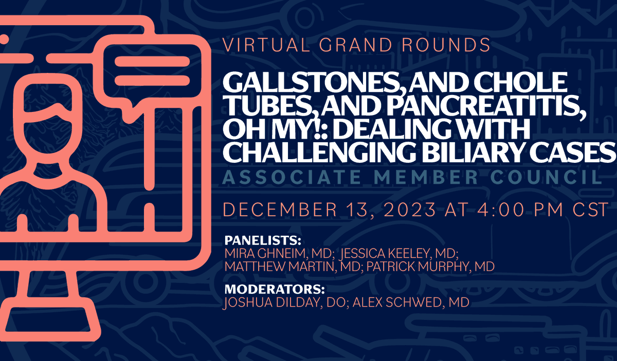 Webinar Tomorrow🚨 Is a perc chole tube always necessary? What about an ERCP? Join the upcoming webinar to hear experts discuss options for when good gallbladders go bad! @docmartin22 @GrittyinPink96 @pbatesmurphy @keeley_md @Joshua_Dilday @AlexSchwed aast.org/education/gran…