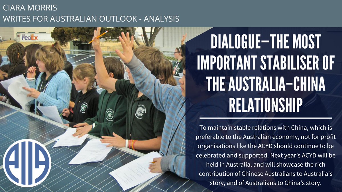 'To maintain stable relations with China, which is preferable to the Australian economy, not for profit organisations like the ACYD should continue to be celebrated and supported.' writes Ciara Morris for Australian Outlook. 👉Read at linktr.ee/aiiaact