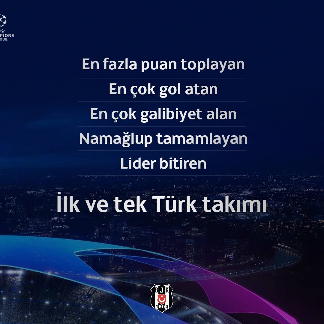 İyi geceler Beşiktaş ailesi!
#TarihBirKereYazıldı