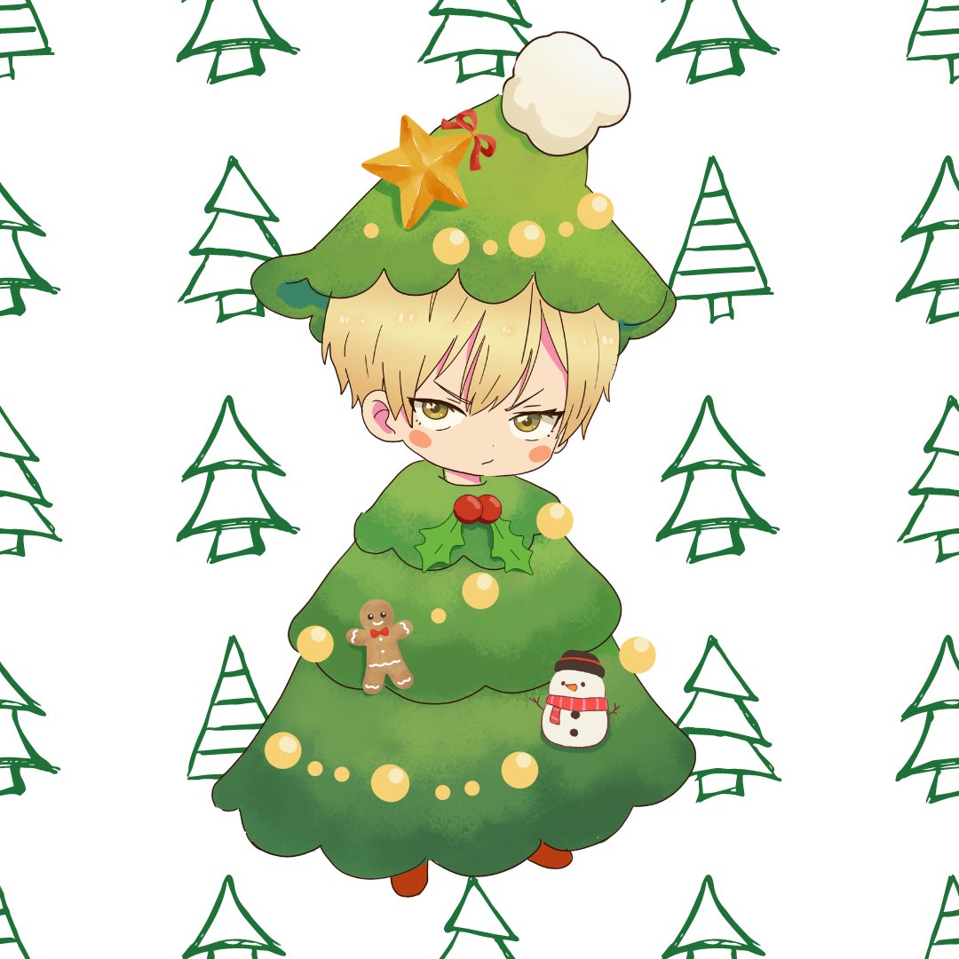 When you're trying to spread holiday cheer but end up  a disgruntled Christmas decoration. Tinsel tantrums and ornament woes, ‘tis the season to be extra🎄😂
This cute design will be a keychain and pillow soon. 
Art by Chaelqn

#FestiveFails #christmas #holiday #yaoi #anime