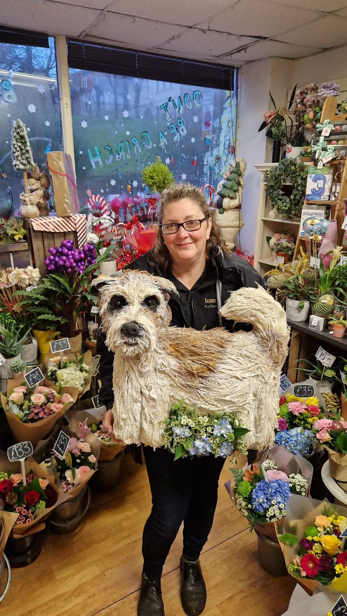 An honour to be asked to create another personal tribute for a final farewell , this time I created Millie the Jack russell terrier. @wrexham @leaderlive #jackrussell #terrier #wrexham #wrexhamflorist