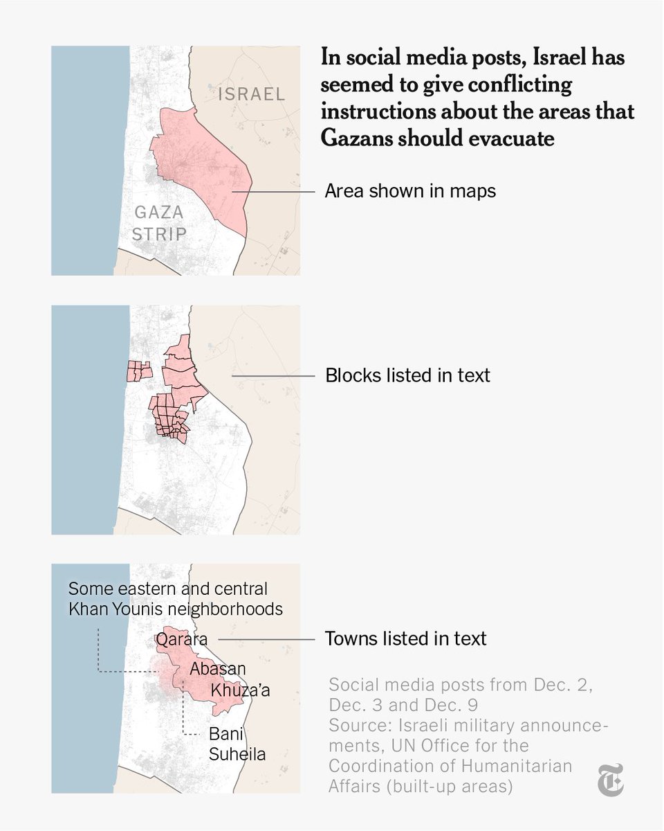 Gazans are struggling to make sense of Israel’s evacuation orders, which, at times, seem to contradict themselves. Unreliable and spotty communication networks in Gaza make it even more challenging. The confusion can be a matter of life or death. nyti.ms/41AarPr