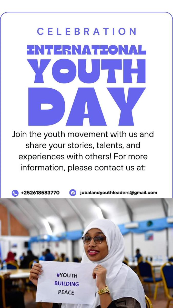 Somalia youth is the Energy of the Nation and Future of the country. # International Youth Day