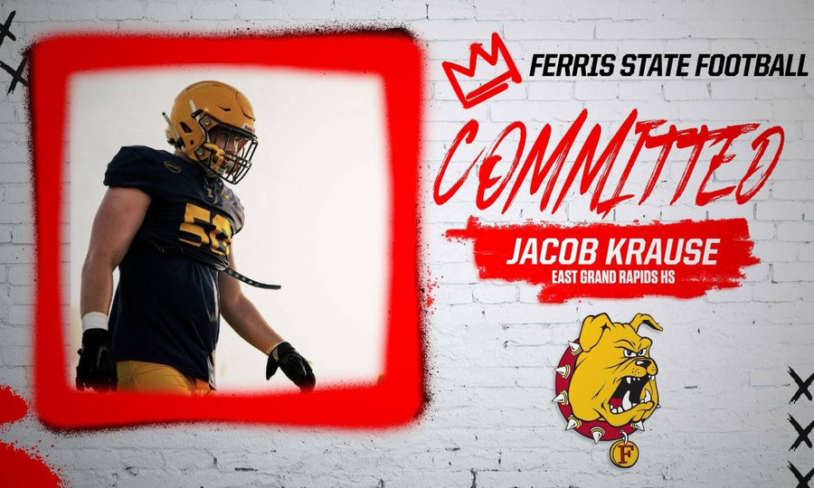 East Grand Rapids 2024 OG/OT/DT Jacob Krause has committed to Ferris State  

football.thedzone.com/players/jacob-…