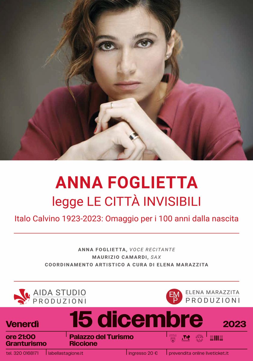 Simone Bruscia (@simonebruscia) on Twitter photo Diceva Pier Paolo Pasolini che le città invisibili sono fatte di “scrittura metallica, quasi cristallina, ma leggera, incredibilmente leggera: la scrittura del gioco”. Anna Foglietta legge il capolavoro di Italo Calvino a #Riccione il 15 dicembre <a href="/RiccioneTeatro/">Riccione Teatro</a> Diceva Pier Paolo Pasolini che le città invisibili sono fatte di “scrittura metallica, quasi cristallina, ma leggera, incredibilmente leggera: la scrittura del gioco”. Anna Foglietta legge il capolavoro di Italo Calvino a #Riccione il 15 dicembre <a href="/RiccioneTeatro/">Riccione Teatro</a>